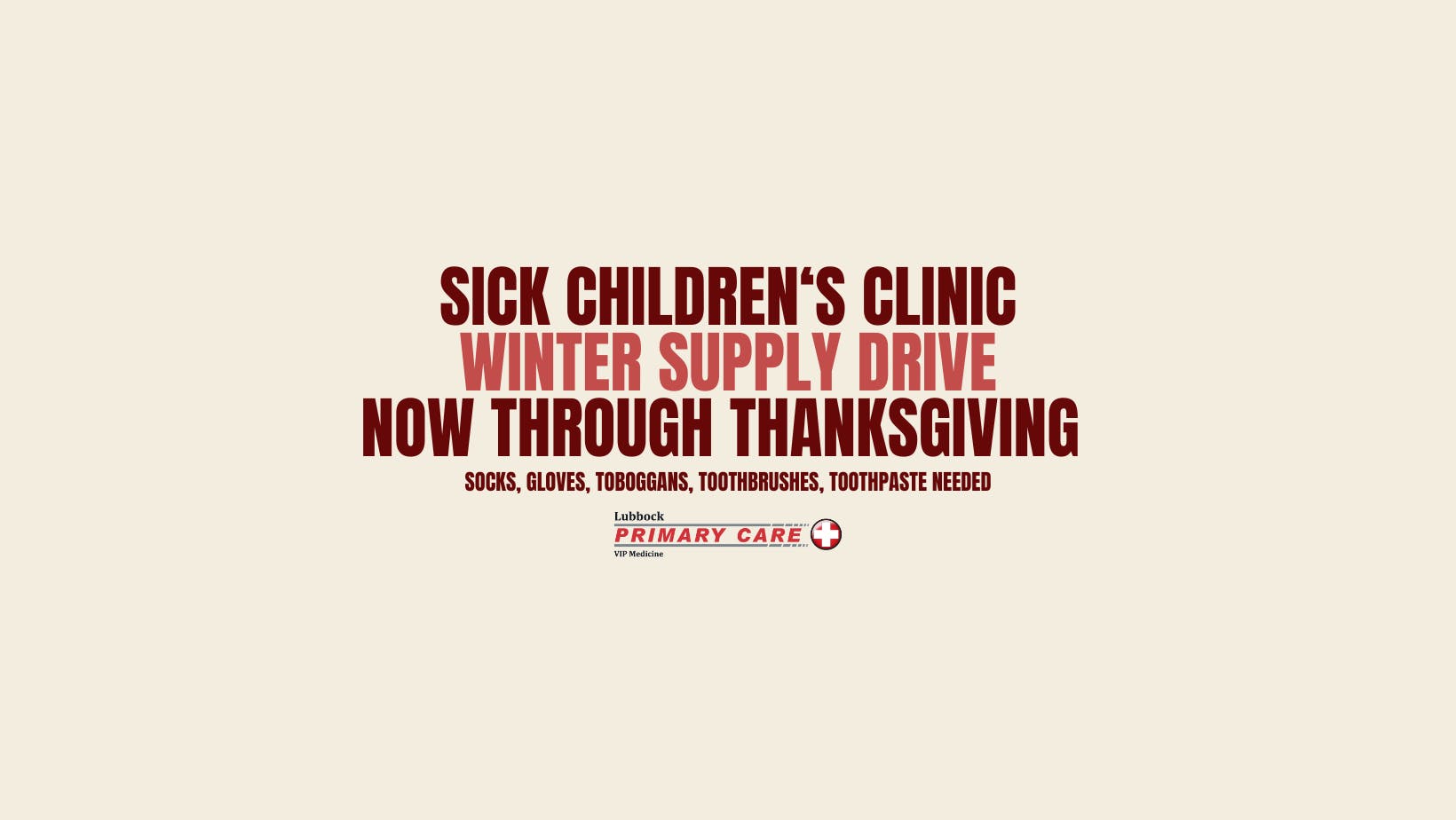 Sick Children's Clinic Winter Supply Drive