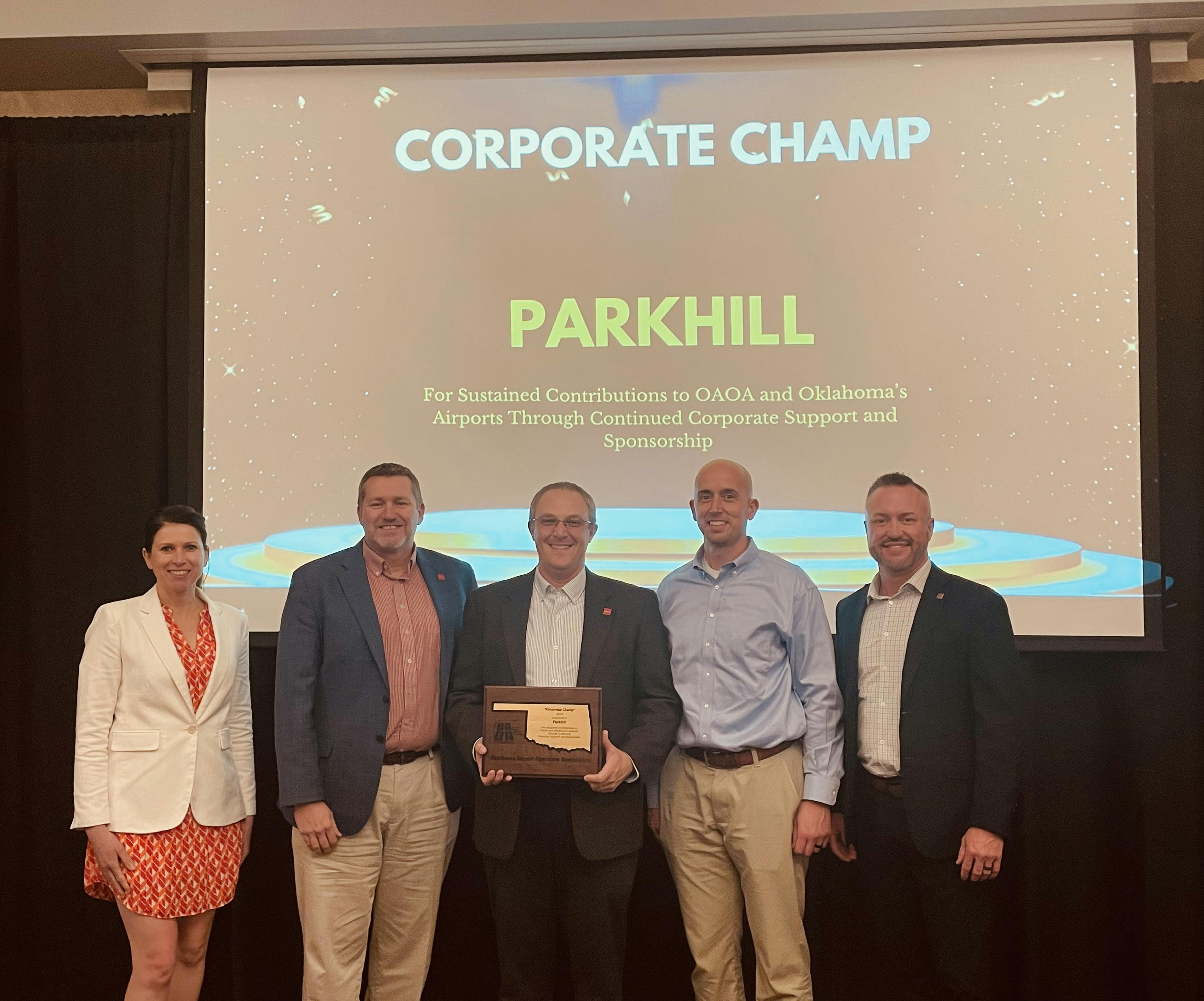 Parkhill Aviation Team Receives Corporate Champ Award