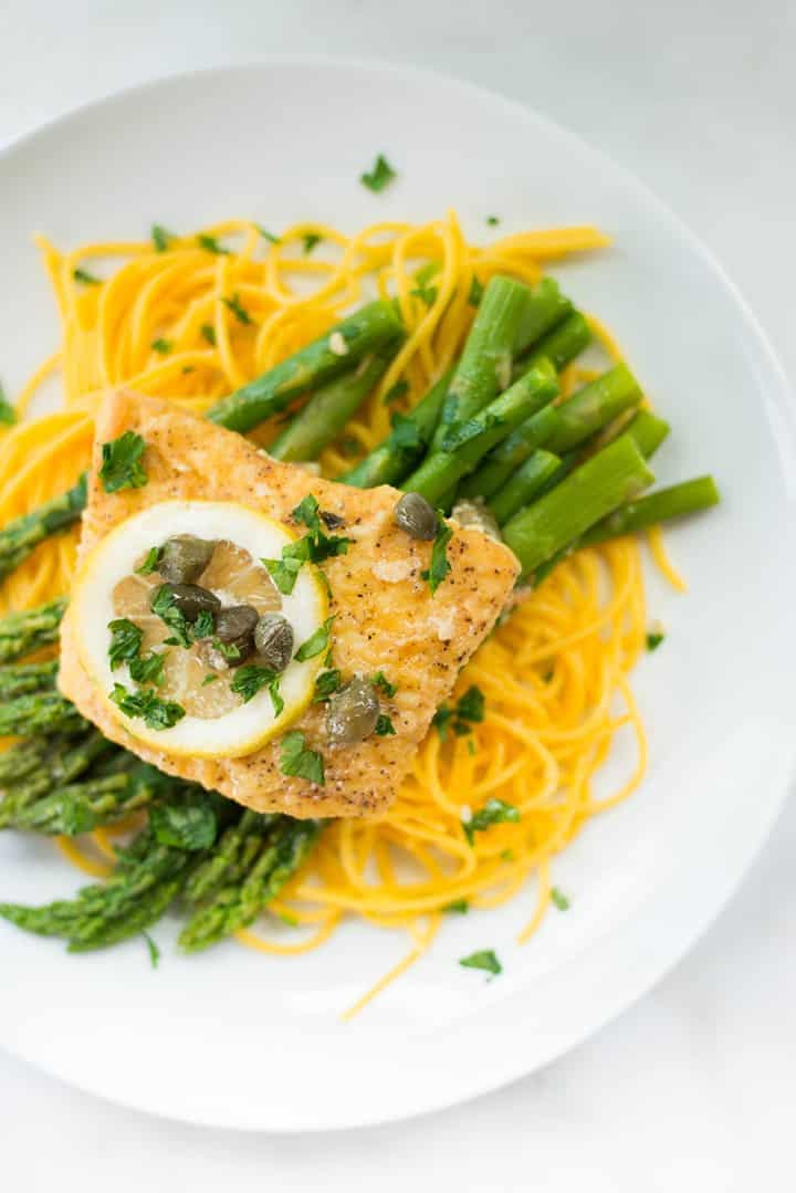 Halibut Piccata With Asparagus