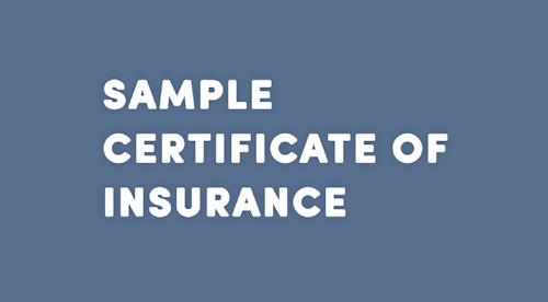 Sample Certificate of Insurance